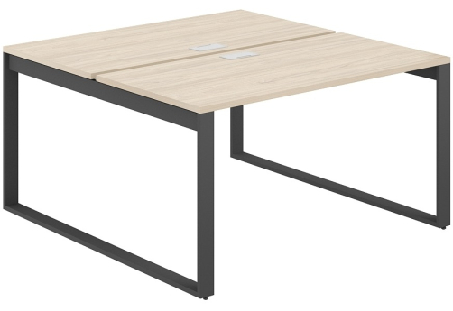 Рабочая станция с лючком Фламинго, цвет акация + антрацит