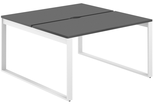 Рабочая станция с вырезом Фламинго, цвет антрацит + белый