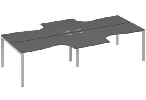 Рабочая станция эргономичная (4х160) Мира Нумо, цвет антрацит премиум + серый