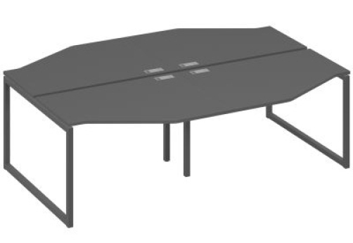 Рабочая станция эргономичная (4х120) Мира Одри, цвет антрацит премиум + антрацит