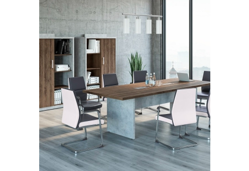 Стол для переговоров Монреаль, цвет дуб + бетон