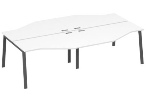 Рабочая станция эргономичная 4х140 Мира Трио, цвет белый премиум + антрацит