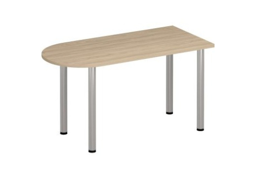 Стол письменный полукруглый на хромированных опорах Тарли Хром, цвет вяз светлый