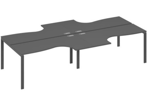Рабочая станция эргономичная (4х160) Мира Нумо, цвет антрацит премиум + антрацит