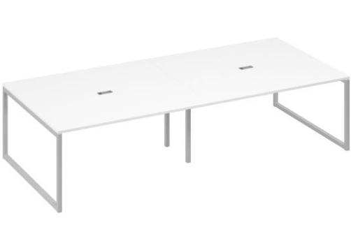 Стол для переговоров прямоугольный Мира Одри, цвет белый премиум + серый