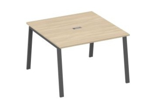 Стол для переговоров Мира Трио, цвет дуб скандинавский + антрацит