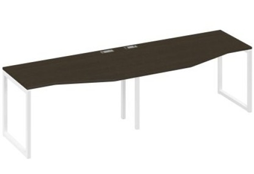Рабочая станция эргономичная (2х140) Мира Одри, цвет венге + белый
