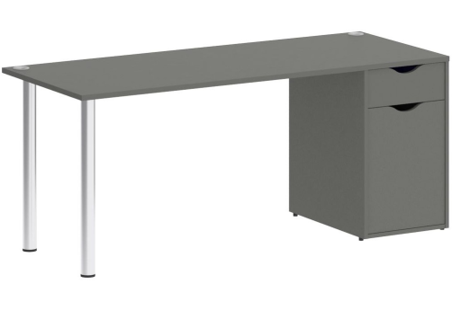 Стол письменный с тумбой, цвет металлик