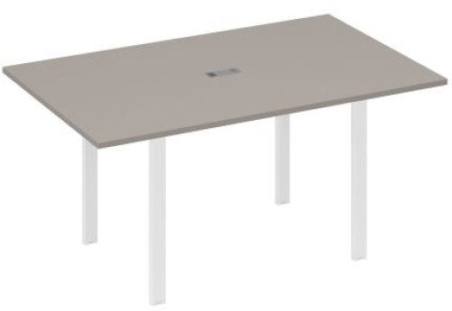 Стол для переговоров прямоугольный Мира Нумо, цвет мокко премиум + белый