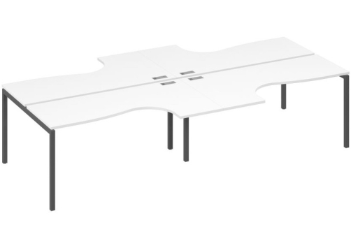 Рабочая станция эргономичная 4х160 Классика Мира Лофт, цвет белый премиум + антрацит