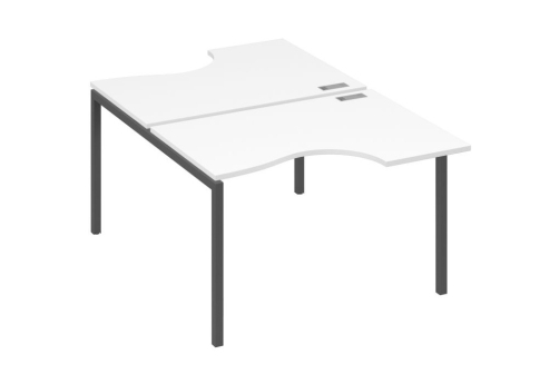 Рабочая станция эргономичная 2х120 Классика Мира Лофт, цвет белый премиум + антрацит