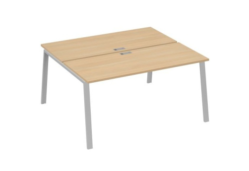 Рабочая станция 2х160 Мира Трио, цвет натуральный дуб + серый