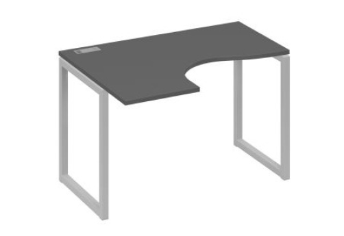 Стол эргономичный левый Мира Одри, цвет антрацит премиум + серый