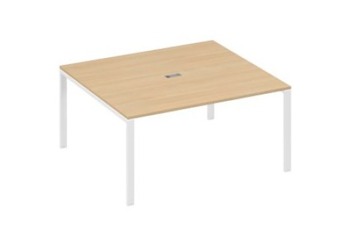 Стол для переговоров прямоугольный Мира Нумо, цвет натуральный дуб + белый