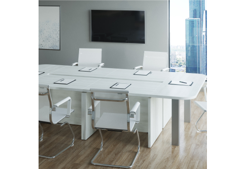 Стол для переговоров сборный Левант, цвет белое дерево