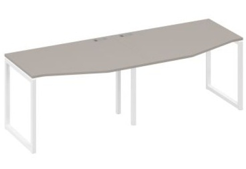 Рабочая станция эргономичная (2х120) Мира Одри, цвет мокко премиум + белый