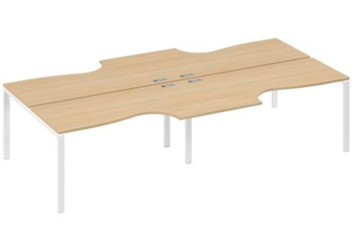 Рабочая станция эргономичная (4х160) Мира Нумо, цвет натуральный дуб + белый