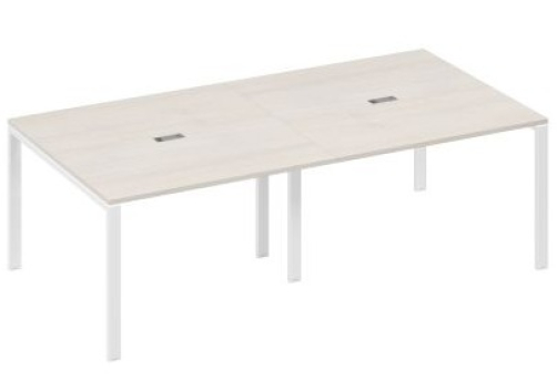 Стол для переговоров прямоугольный Мира Нумо, цвет дуб шамони + белый