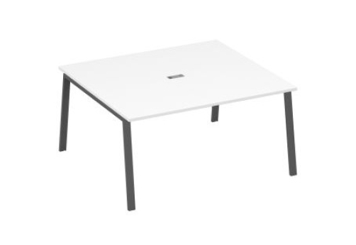 Стол для переговоров Мира Трио, цвет белый премиум + антрацит