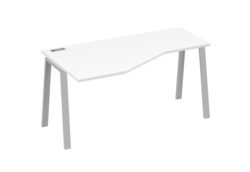 Стол эргономичный левый Мира Трио, цвет белый премиум + серый