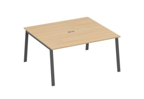 Стол для переговоров Мира Трио, цвет натуральный дуб + антрацит