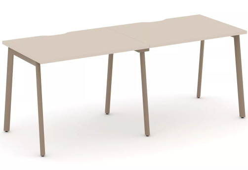 Рабочая станция на 2 места (с вырезом под провода), цвет капучино
