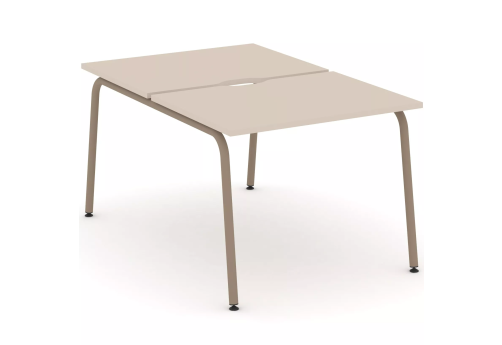 Рабочая станция на 2 места (с вырезом под провода), цвет капучино