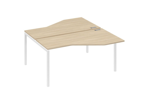 Рабочая станция эргономичная 2х160 Техно Мира Лофт, цвет дуб скандинавский + белый