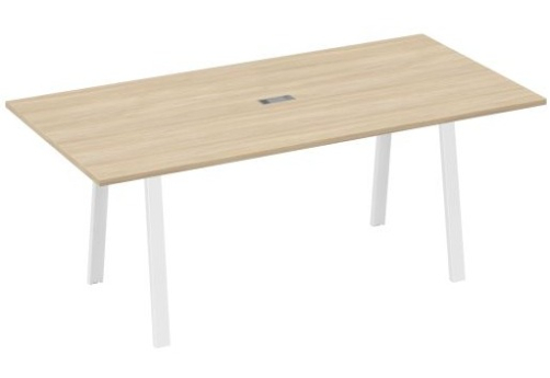 Стол для переговоров 200 Мира Трио, цвет дуб скандинавский + белый