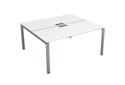 Стол на 2 рабочих места Платинум Персонал, цвет белый премиум