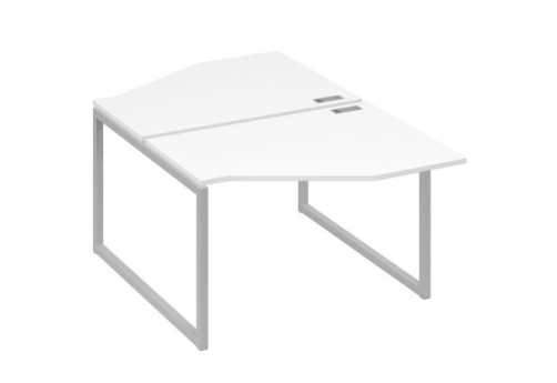 Рабочая станция эргономичная (2х120) Мира Одри, цвет белый премиум + серый