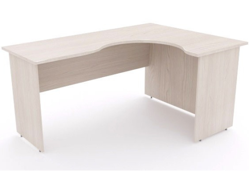 Стол рабочий криволинейный правый, цвет дуб молочный