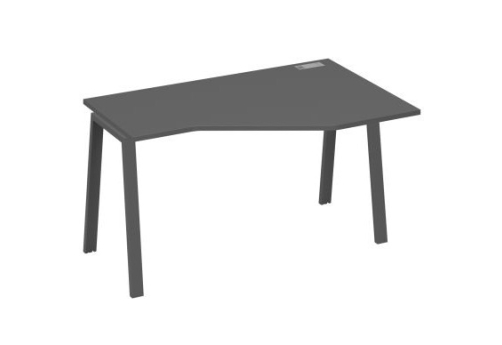 Стол эргономичный правый Мира Трио, цвет антрацит премиум + антрацит