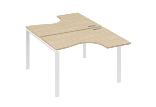 Рабочая станция эргономичная (2х120) Мира Нумо, цвет дуб скандинавский + белый
