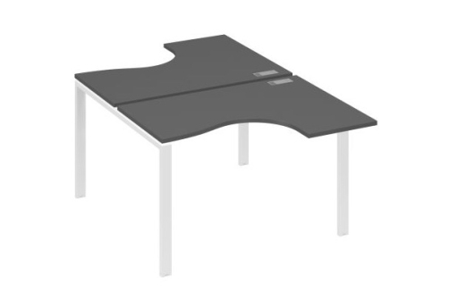 Рабочая станция эргономичная (2х120) Мира Нумо, цвет антрацит премиум + белый