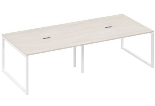 Стол для переговоров прямоугольный Мира Одри, цвет дуб шамони + белый