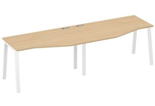 Станция рабочая эргономичная 2х140 Мира Трио, цвет натуральный дуб + белый