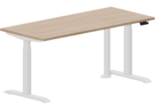 Стол регулируемой высоты Бенет, цвет светлый дуб + белый
