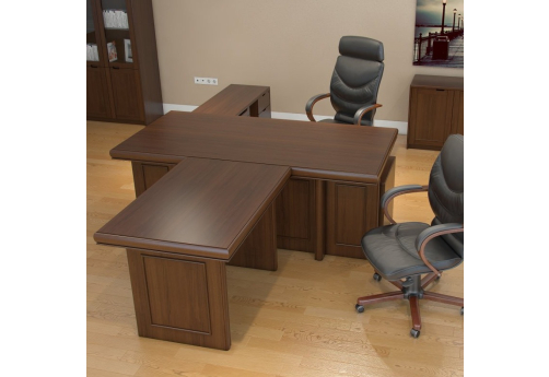 Стол с брифинг-приставкой Север, цвет темный орех