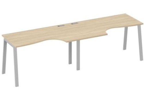 Станция рабочая эргономичная 2х140 Мира Трио, цвет дуб скандинавский + серый