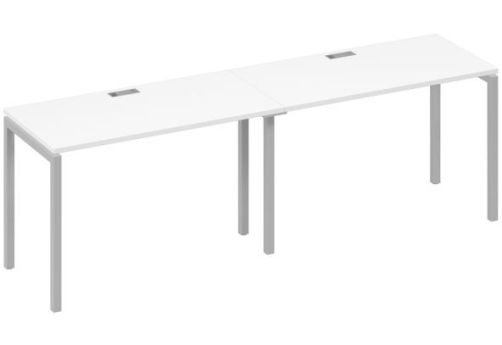 Рабочая станция 2х120 Мира Лофт, цвет белый премиум + серый