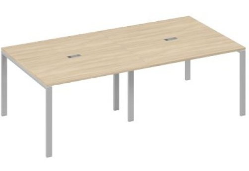 Стол для переговоров прямоугольный Мира Нумо, цвет дуб скандинавский + серый