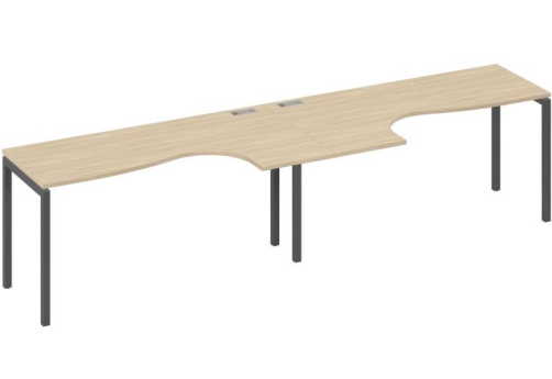 Рабочая станция эргономичная 2х160 Классика Мира Лофт, цвет дуб скандинавский + антрацит