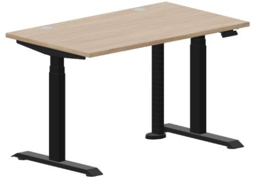 Стол регулируемой высоты (2 заглушки) Бенет, цвет светлый дуб + черный