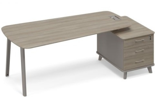 Стoл руководителя (тип 3) опорная тумба малая Види Металл, цвет мокко + вяз