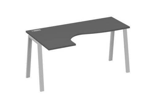 Стол эргономичный левый Мира Трио, цвет антрацит премиум + серый