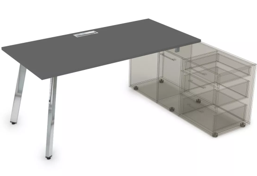 Стол на опорной тумбе, цвет графит