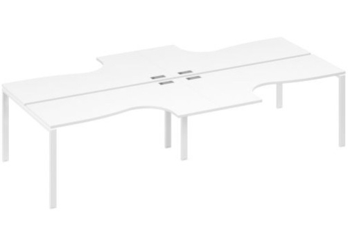Рабочая станция эргономичная (4х120) Мира Нумо, цвет белый премиум + белый