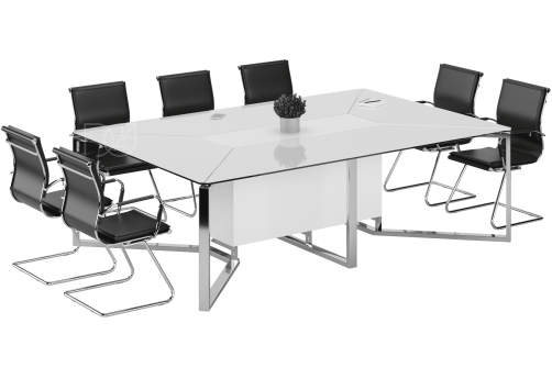 Стол для переговоров, 2400x1600х730 мм, цвет белый