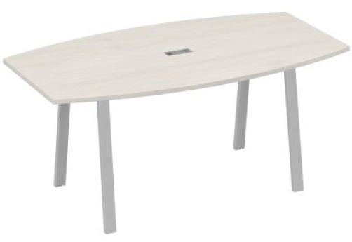 Стол для переговоров Мира Трио, цвет дуб шамони + серый